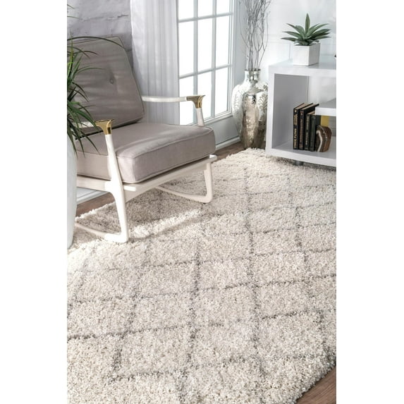 nuLOOM Edwin Soft and Plush Shag Area Rug, 9' x 12', Natural