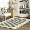 thumbnail image 1 of nuLOOM Eija Transitional Striped Wool Area Rug, 8' x 10', Yellow, 1 of 9