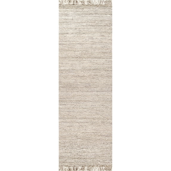 nuLOOM Eileen Hand Woven Wool Runner Rug, 2' 6" x 6', Beige