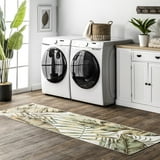nuLOOM Elen SpinClean Machine Washable Natural Leaves Area Rug, 2' 6