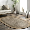 thumbnail image 1 of nuLOOM Eleonora Casual Jute Area Rug, 3' x 5', Oval, Eleonora Grey, 1 of 9