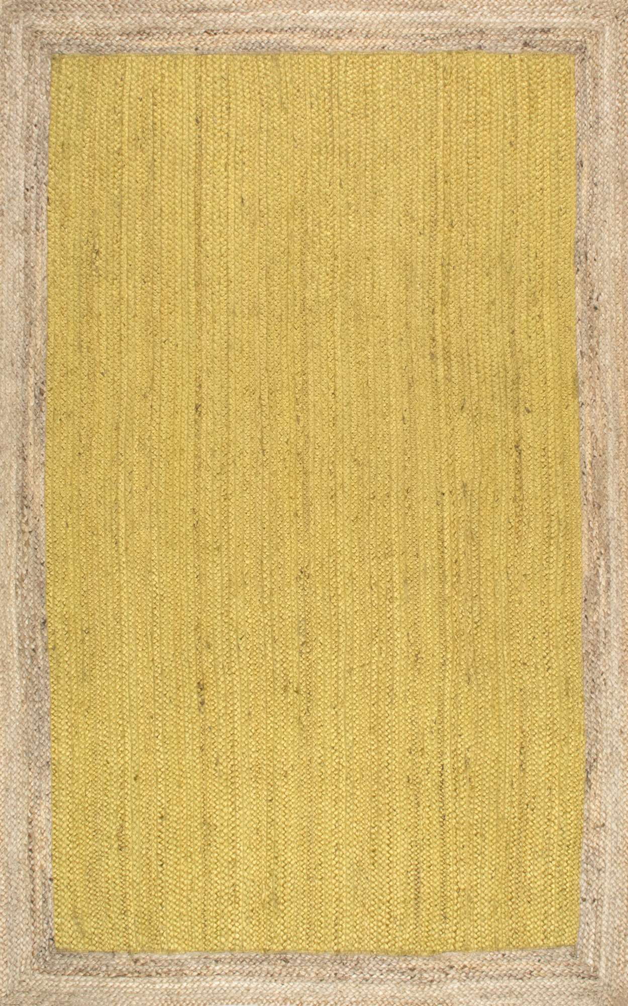 Braided Eleonora Handmade Jute Rectangular Rug, 5' x 8', Yellow