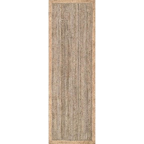 nuLOOM Eleonora Casual Jute Grey 2' 6" x 10' Farmhouse Runner Rug