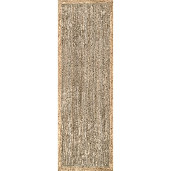 nuLOOM Eleonora Casual Jute Grey 2' 6" x 6' Farmhouse Runner Rug