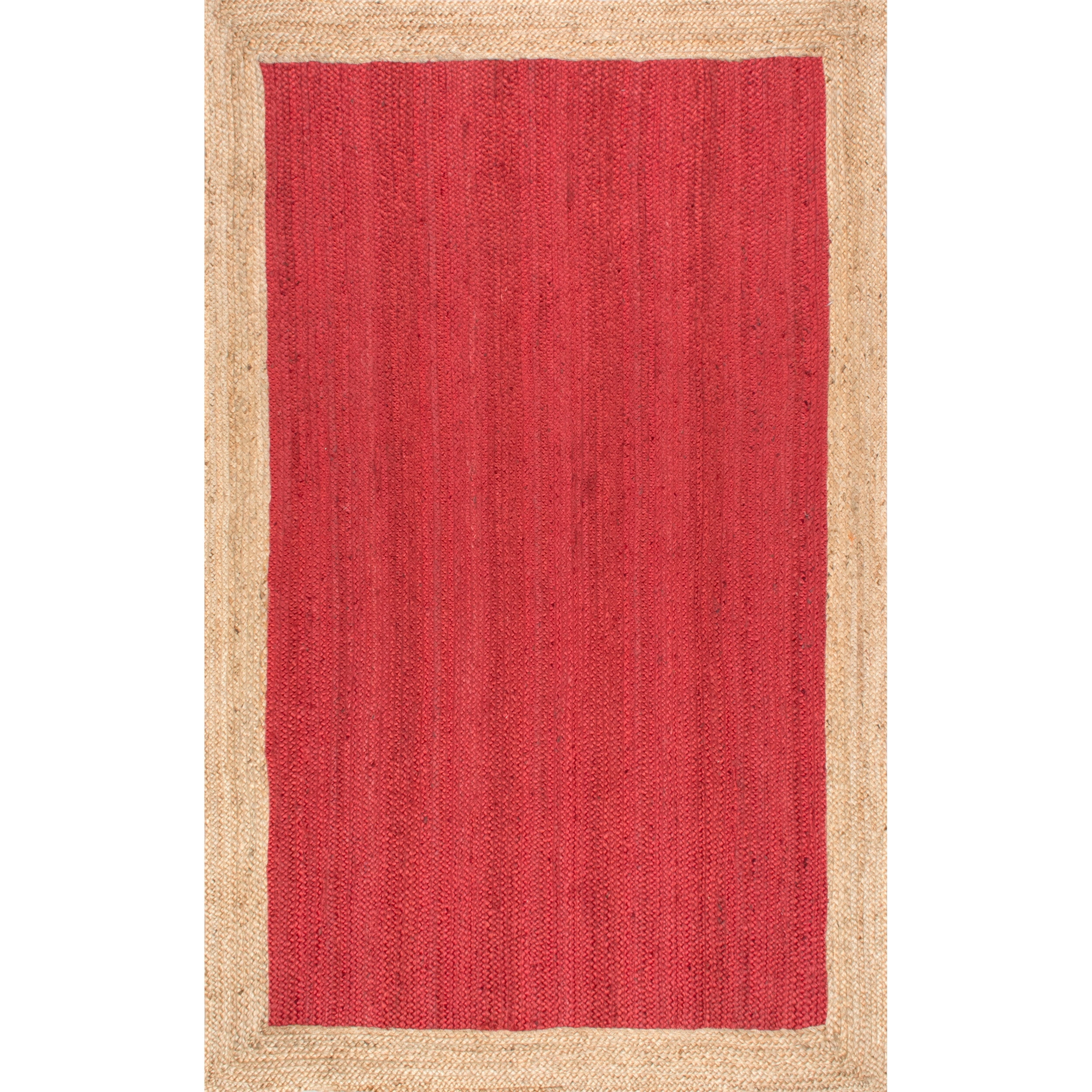 nuLOOM Eleonora Casual Jute Red 5' x 8' Farmhouse Area Rug