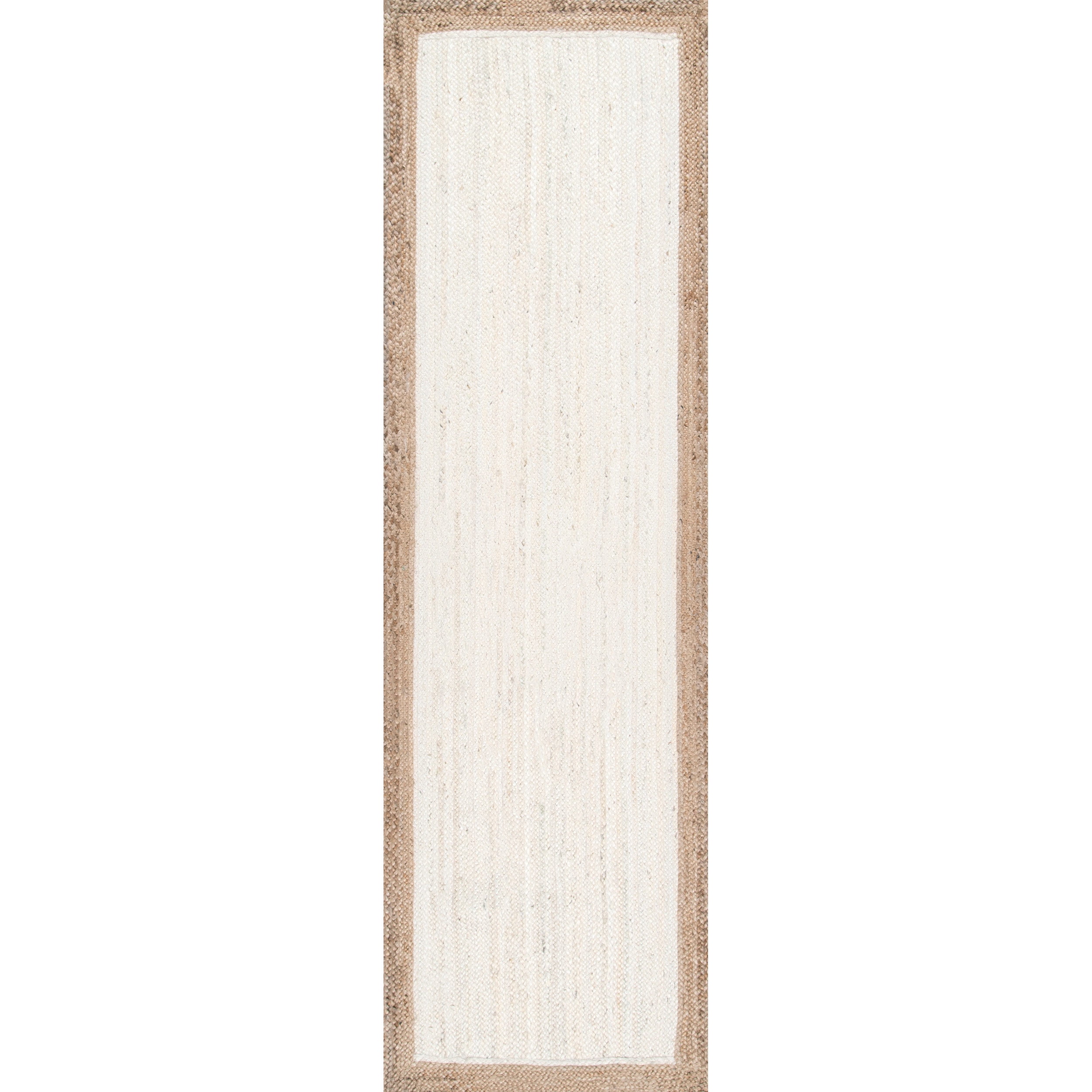 nuLOOM Eleonora Casual Jute White 2' 6" x 8' Farmhouse Runner Rug