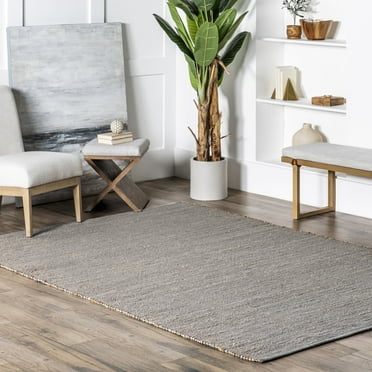 nuLOOM Elfriede Farmhouse Jute Blend Area Rug, 11' 6" x 14' 6", Elfriede Grey