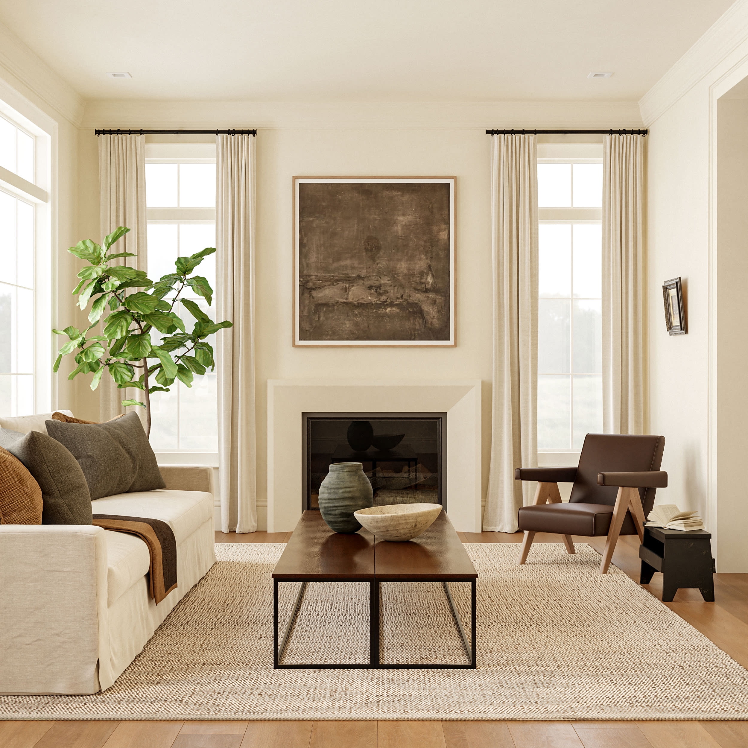 Handwoven Natural Jute Blend 4' x 6' Rectangular Area Rug