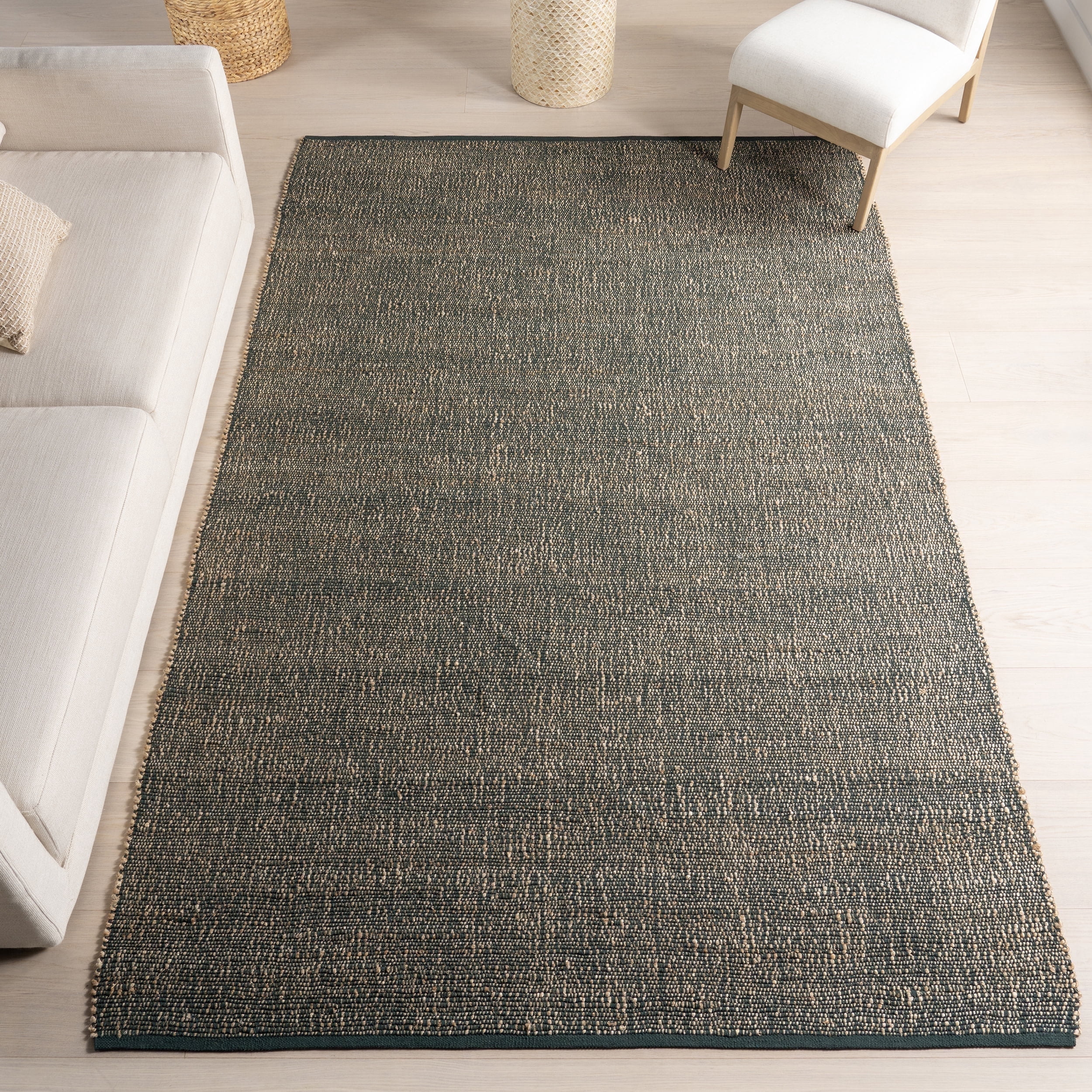 nuLOOM Elfriede Farmhouse Jute Blend Area Rug, 6' x 9', Green
