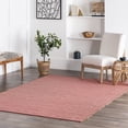 thumbnail image 1 of nuLOOM Elfriede Farmhouse Jute Blend Area Rug, 8' 6" x 11' 6", Pink, 1 of 9