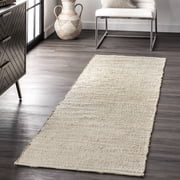 nuLOOM Elfriede Jute Blend Natural 2 6 x 6 Farmhouse Runner Rug