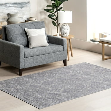 nuLOOM Elia Casual Geometric Machine Washable Area Rug, 5' x 8', Blue