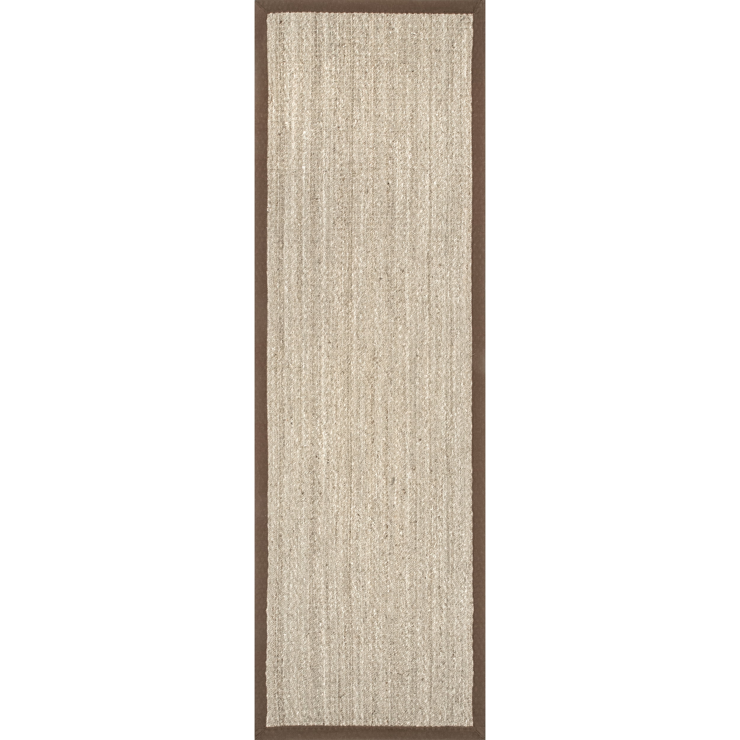 Casual Farmhouse Seagrass 2'6" x 8' Area Rug, Easy Care Brown