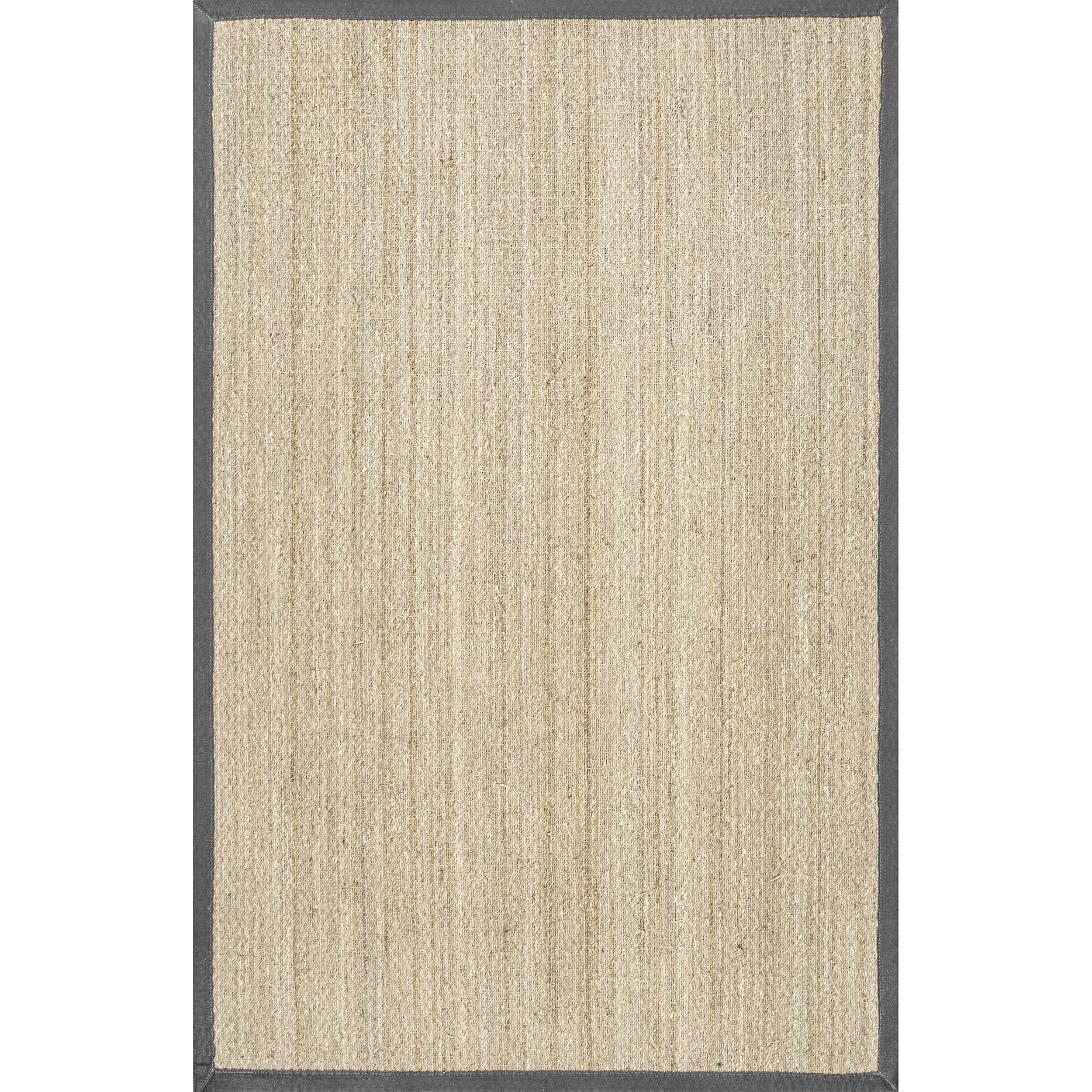 Coastal-Cool Dark Gray Seagrass 6' x 9' Reversible Area Rug