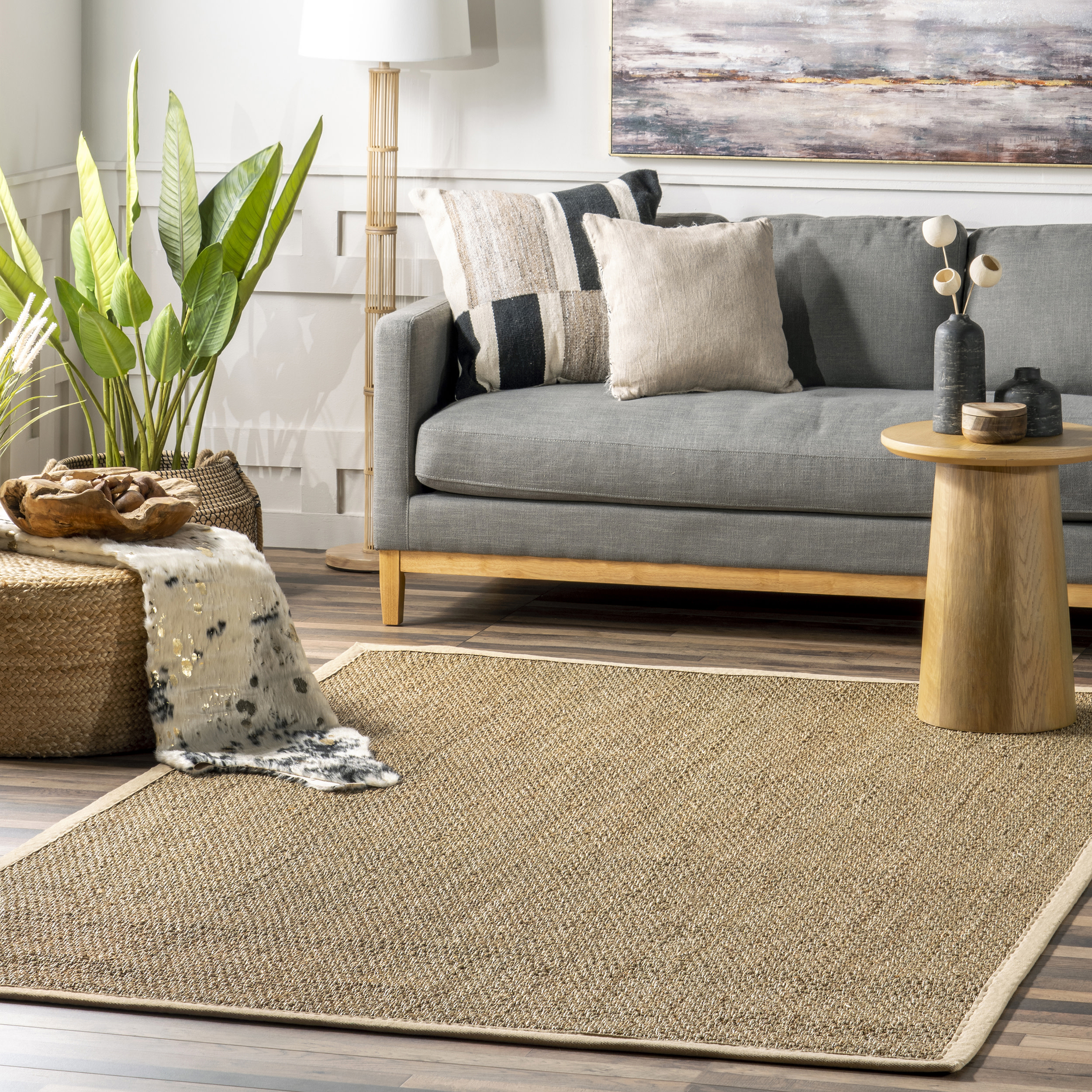 nuLOOM Elijah Seagrass Natural Area Rug, 12' x 18', Beige