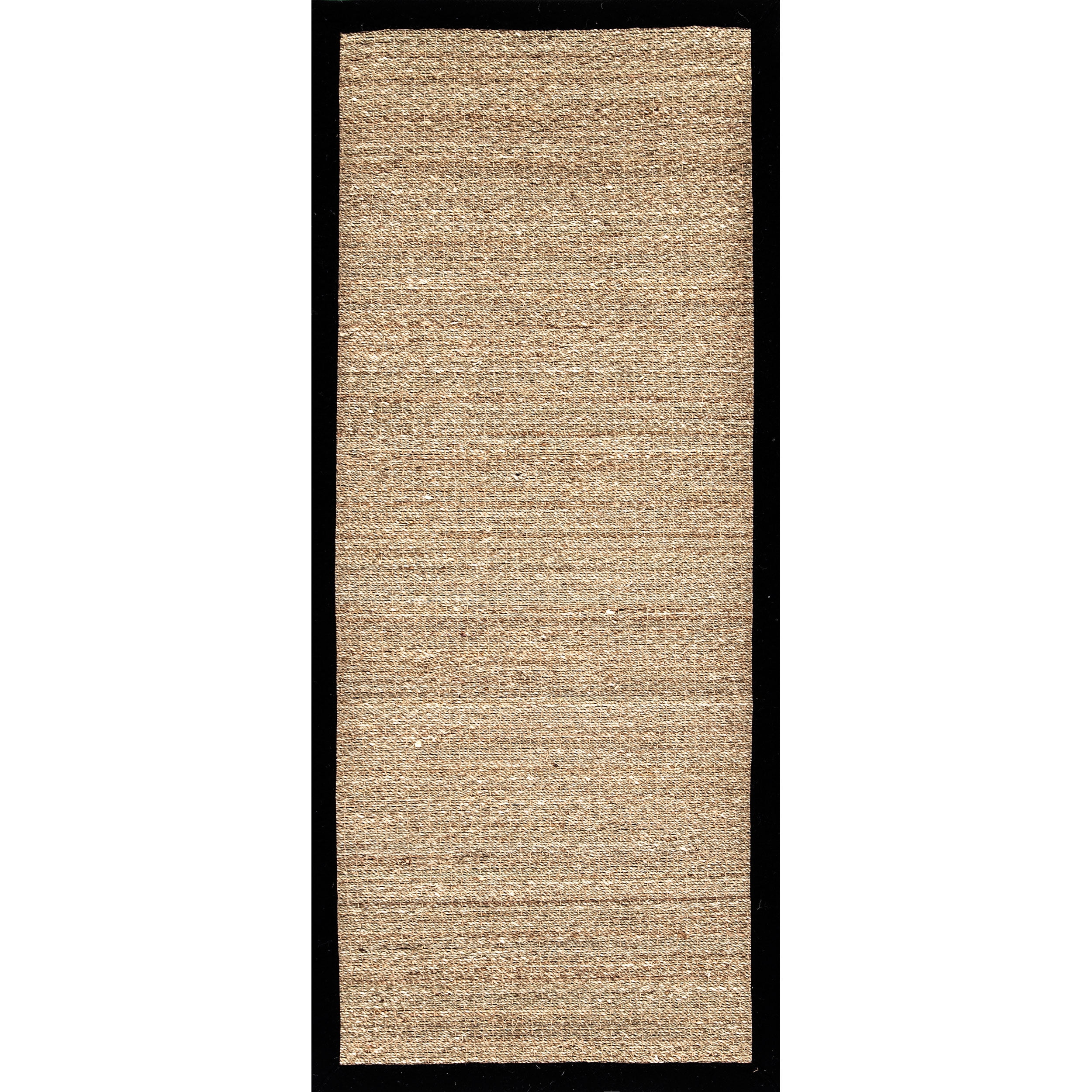 nuLOOM Elijah Seagrass Natural Runner Rug, 2' 6" x 6', Black