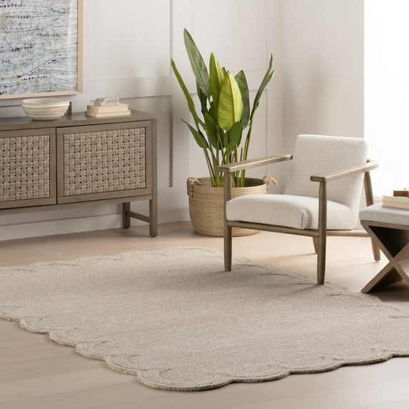 nuLOOM Elira Solid Bordered Area Rug, 6' x 9', Elira Mauve