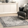 thumbnail image 1 of nuLOOM Elisabeth Medallion Machine Washable Area Rug, 6' 7" x 9', Grey, 1 of 9