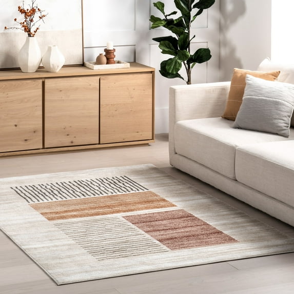 nuLOOM Ellone Modern Abstract Area Rug, 4' x 6', Ellone Burnt Orange