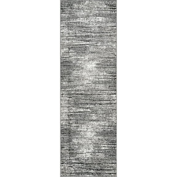 nuLOOM Elsa Faded Runner Rug, 2' 6" x 12', Gray