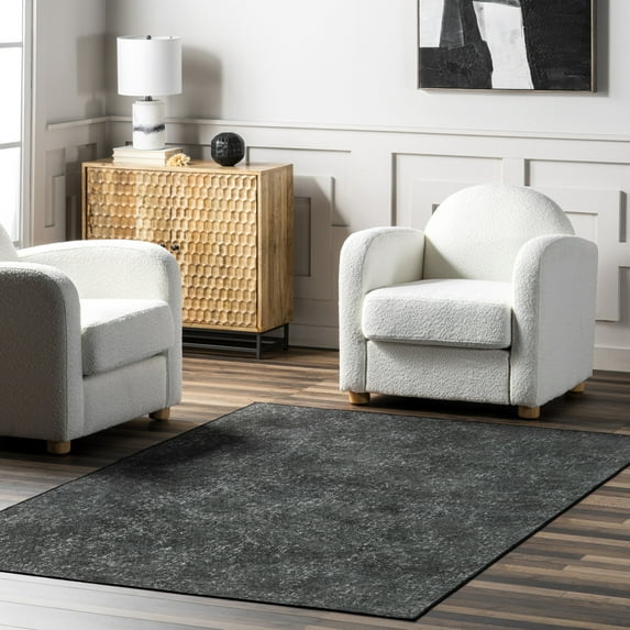 nuLOOM Elspeth SpinClean Casual Faded Machine Washable Area Rug, 7' 3" x 9' 3", Elspeth Charcoal