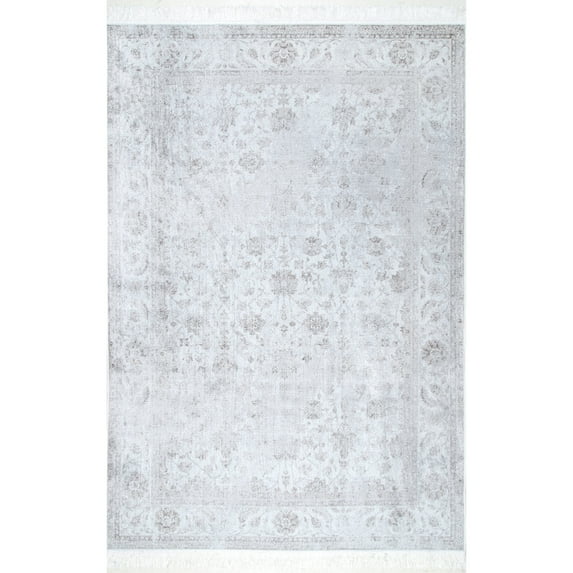 nuLOOM Elyse Vintage Floral Area Rug, 9' x 12', Silver