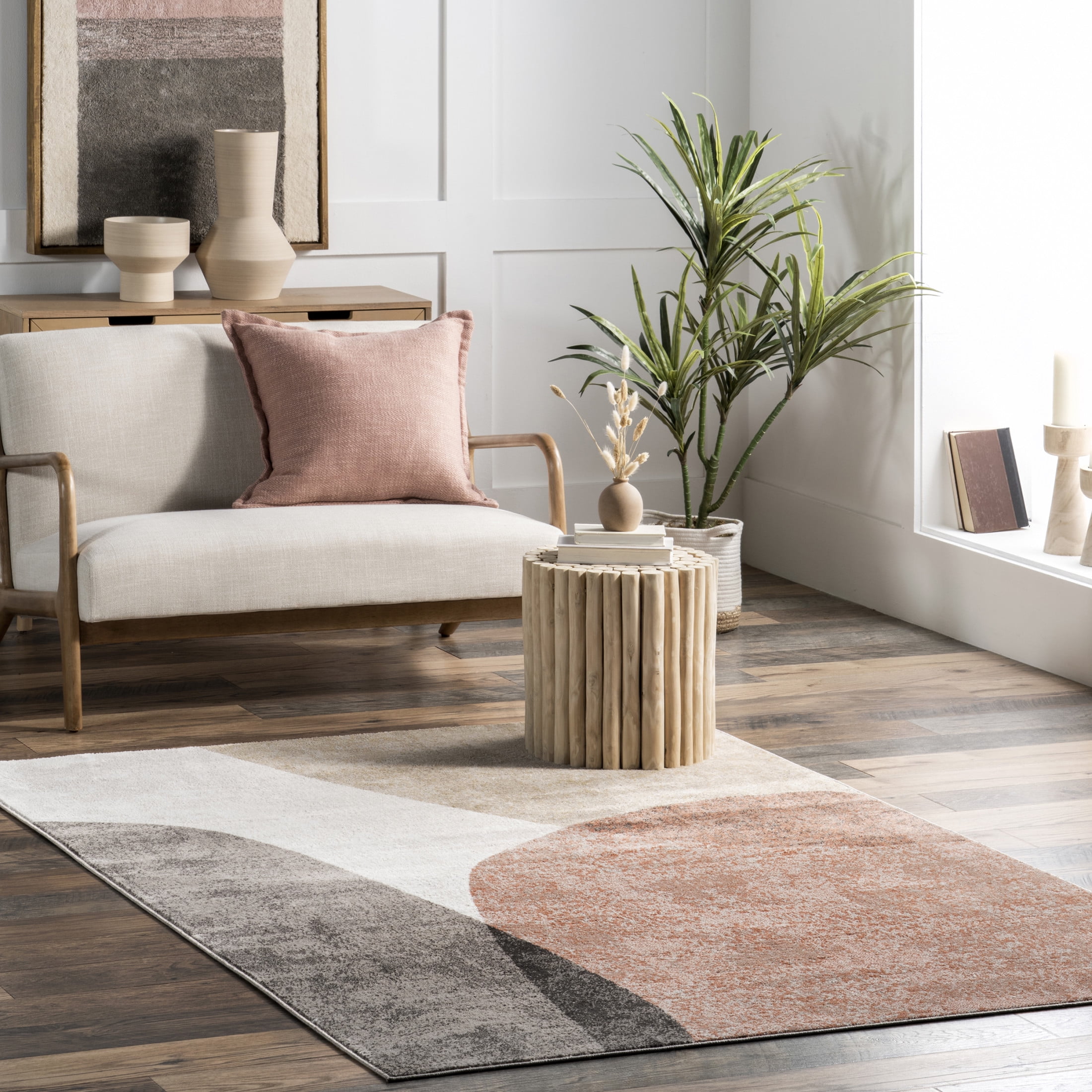 Emelia Abstract Multicolor Synthetic Area Rug