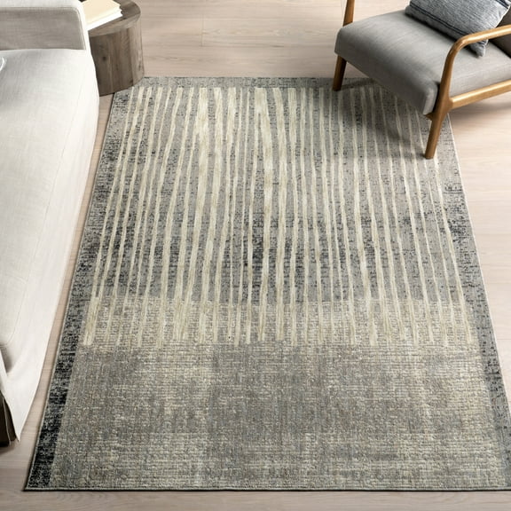 nuLOOM Emely Modern Striped Area Rug, 4' x 6', Emely Grey