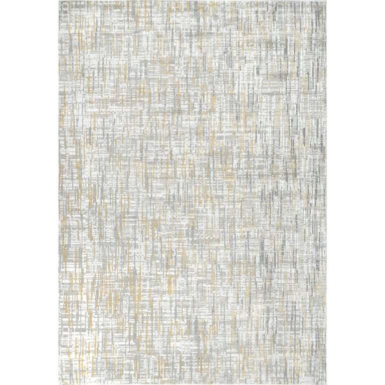 nuLOOM Emersyn Contemporary Textured Abstract Crosshatch Area Rug, 4' x 6',  Gold