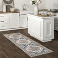 thumbnail image 1 of nuLOOM Emi Traditional SplashGuard Machine Washable Area Rug, 2' 6" x 8', Runner, Emi Blue Multicolor, 1 of 13