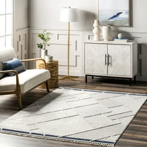 nuLOOM Emilie Casual Geometric Tasseled Area Rug, 5' 3" x 7' 7", Beige