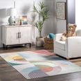 thumbnail image 1 of nuLOOM Erikka SpinClean Abstract Striped Kids Machine Washable Area Rug, 8' x 10', Erikka Multicolor, 1 of 6