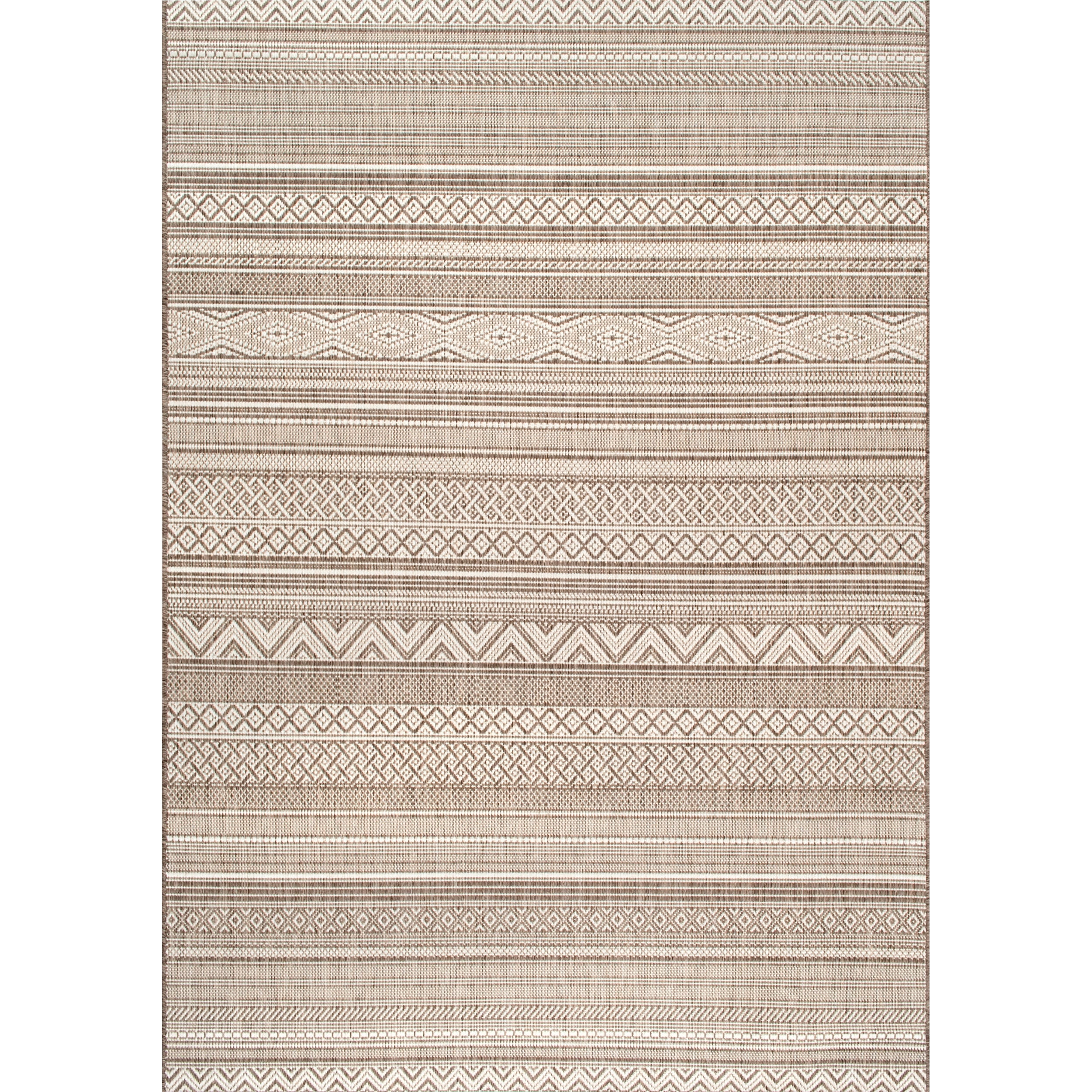 Reversible Erlinda 8' Square Beige Synthetic Area Rug