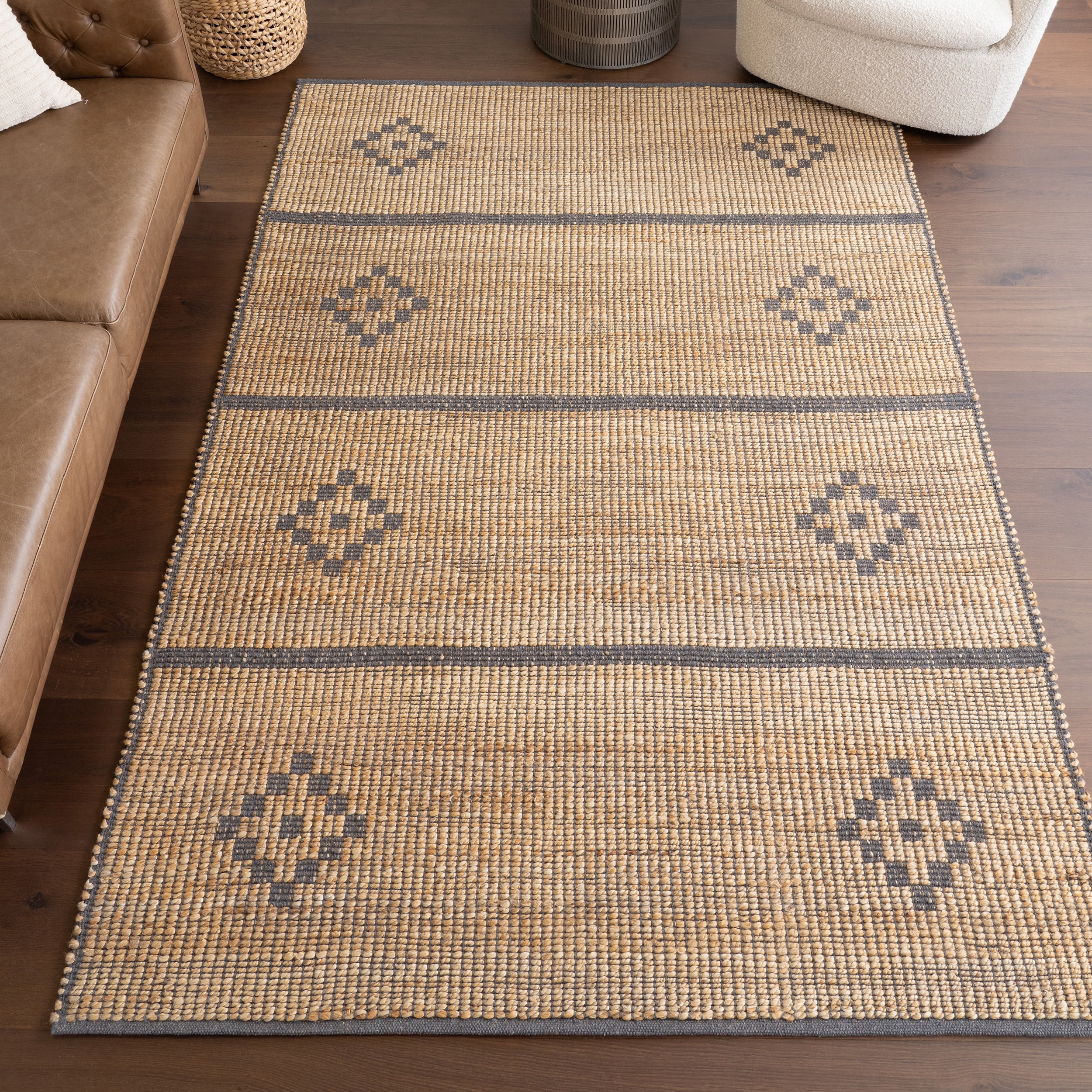 nuLOOM Etta Diamond Jute Area Rug, 8' x 10', Natural - Walmart.com