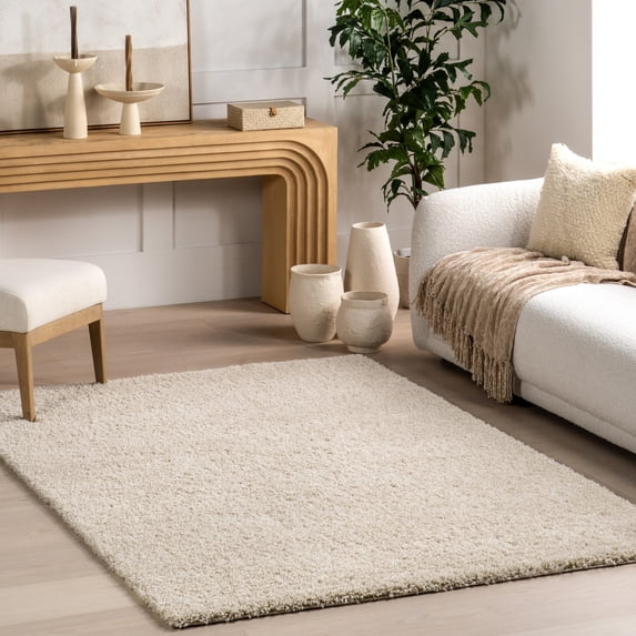 nuLOOM Eudora Contemporary Solid Area Rug, 7' 10" x 10', Beige Ivory