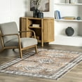 thumbnail image 1 of nuLOOM Evelina Traditional SplashGuard Machine Washable Area Rug, 6' x 9', Evelina Light Orange, 1 of 7