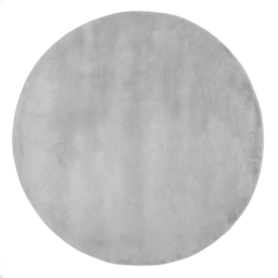nuLOOM Faux Rabbit Soft Solid Shag Area Rug, 6', Light Gray