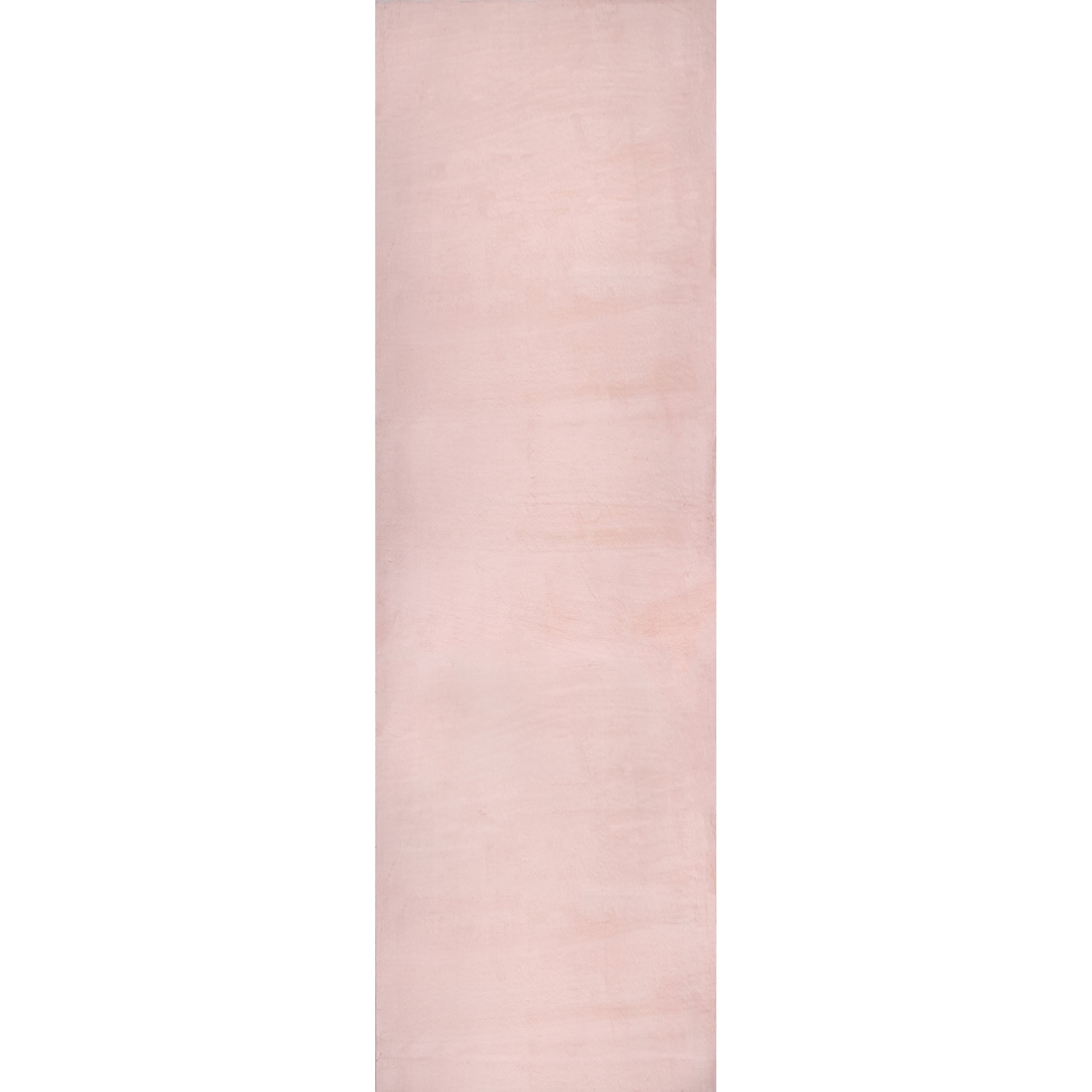 Pink Faux Rabbit Fur High Pile Shag Runner Rug