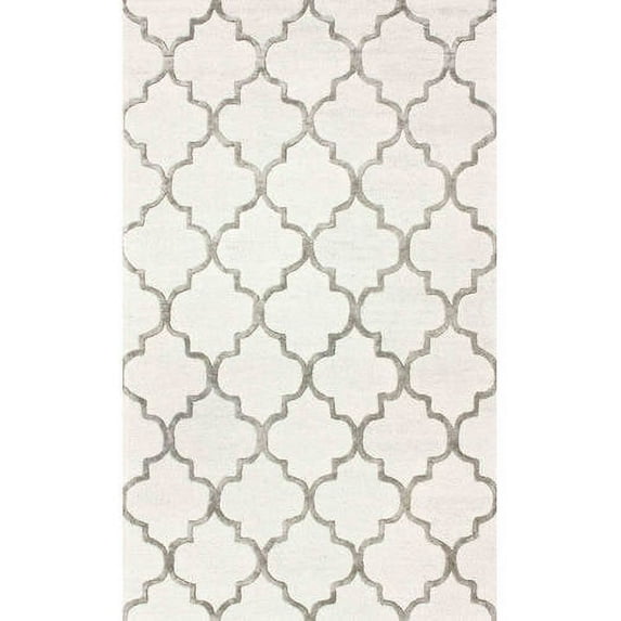 nuLOOM Faux Silk Moroccan Wool Runner Rug, 2' 6" x 12', Nickel