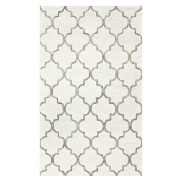 nuLOOM Faux Silk Moroccan Wool Runner Rug, 2' 6" x 8', Nickel