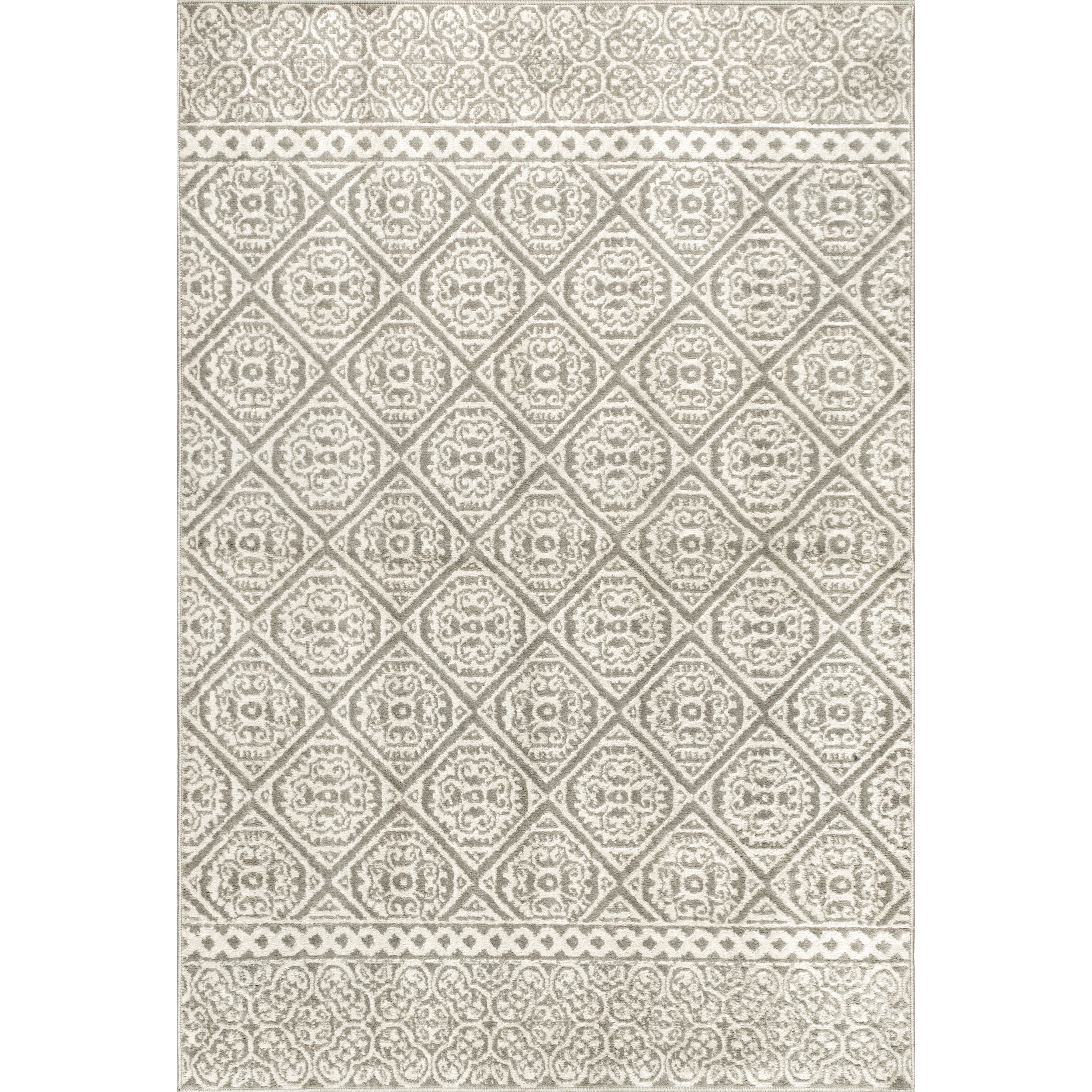 Gray Geometric Synthetic 8' x 10' Area Rug