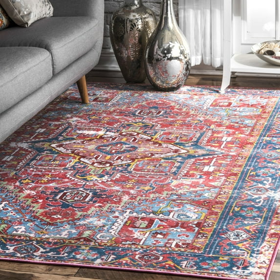nuLOOM Sherita Distressed Persian Area Rug, 3' 3" x 5' 6", Sherita Red