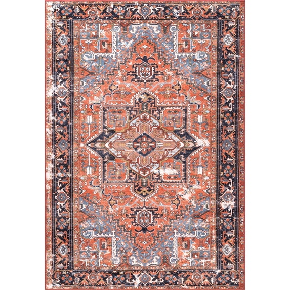 nuLOOM Florence Vintage Persian Area Rug, 6' 7" x 8' 2", Rust