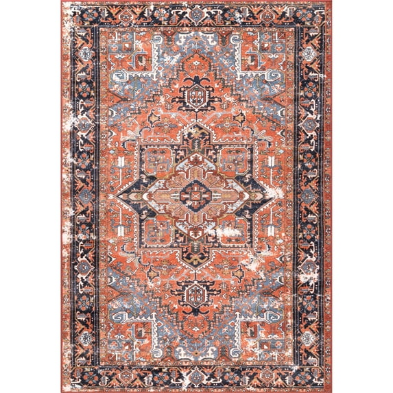 nuLOOM Florence Vintage Persian Area Rug, 8' 2" x 10', Rust