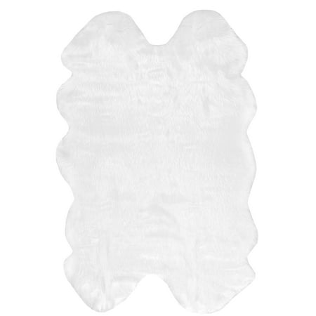 nuLOOM Fluffy Faux Sheepskin Quarto Shag Area Rug, 3' 6" x 6', White