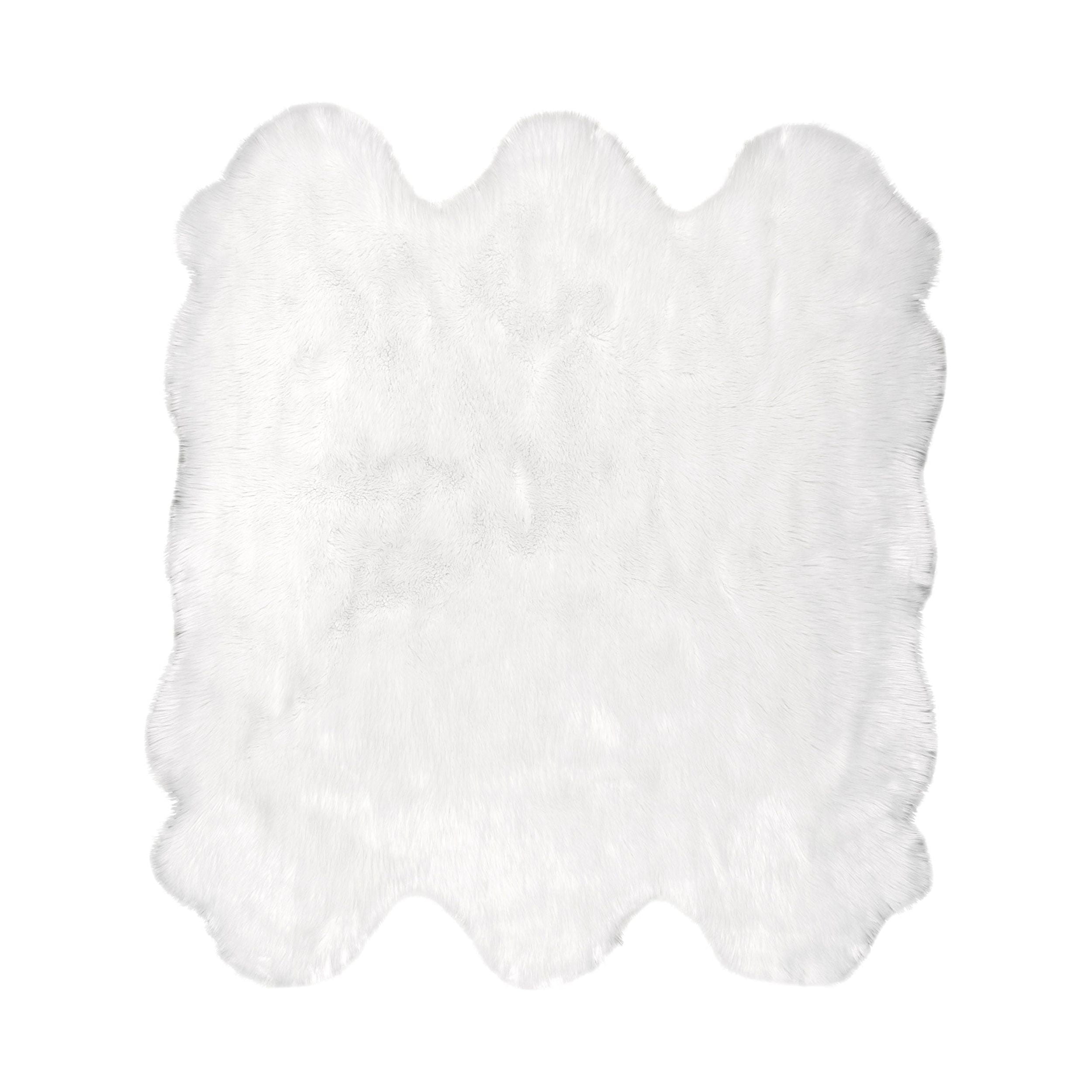 Deonna 64" White Faux Sheepskin Shag Area Rug