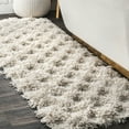 thumbnail image 1 of nuLOOM Francene Diamond Trellis Shag Area Rug, 2' 5" x 9' 6", Runner, Francene Ivory, 1 of 6