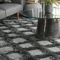 thumbnail image 1 of nuLOOM Francene Diamond Trellis Shag Area Rug, 4' x 6', Francene Dark Grey, 1 of 5