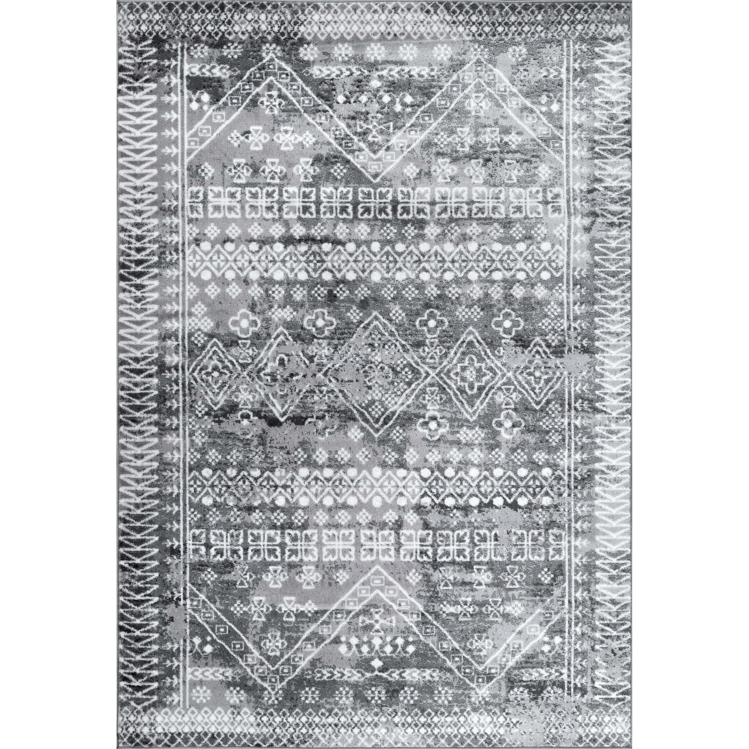 nuLOOM Frances Moroccan Area Rug, 4' x 6', Gray