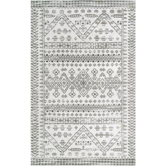 nuLOOM Frances Moroccan Area Rug, 9' x 12', Light Gray